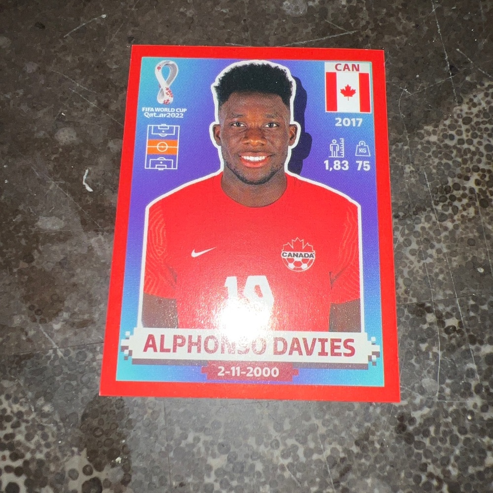 Alphonso Davies red panini card